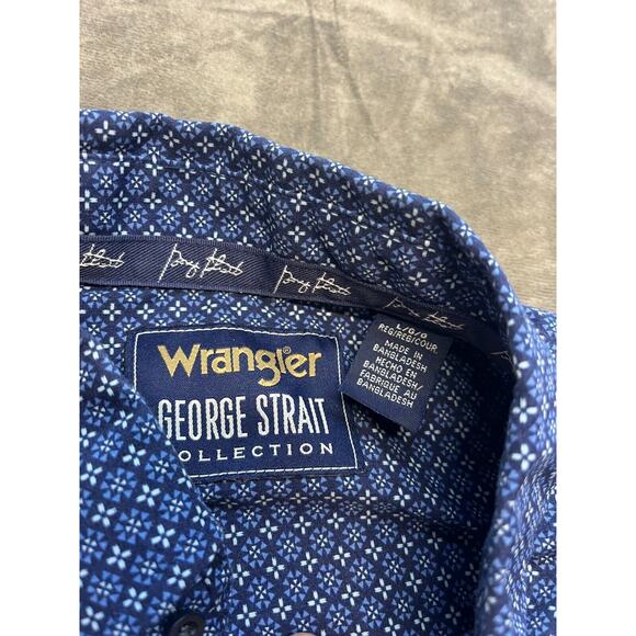 Wrangler George Strait Collection Men's Long Sleeve Button Up Navy Blue Size L - Picture 3 of 5